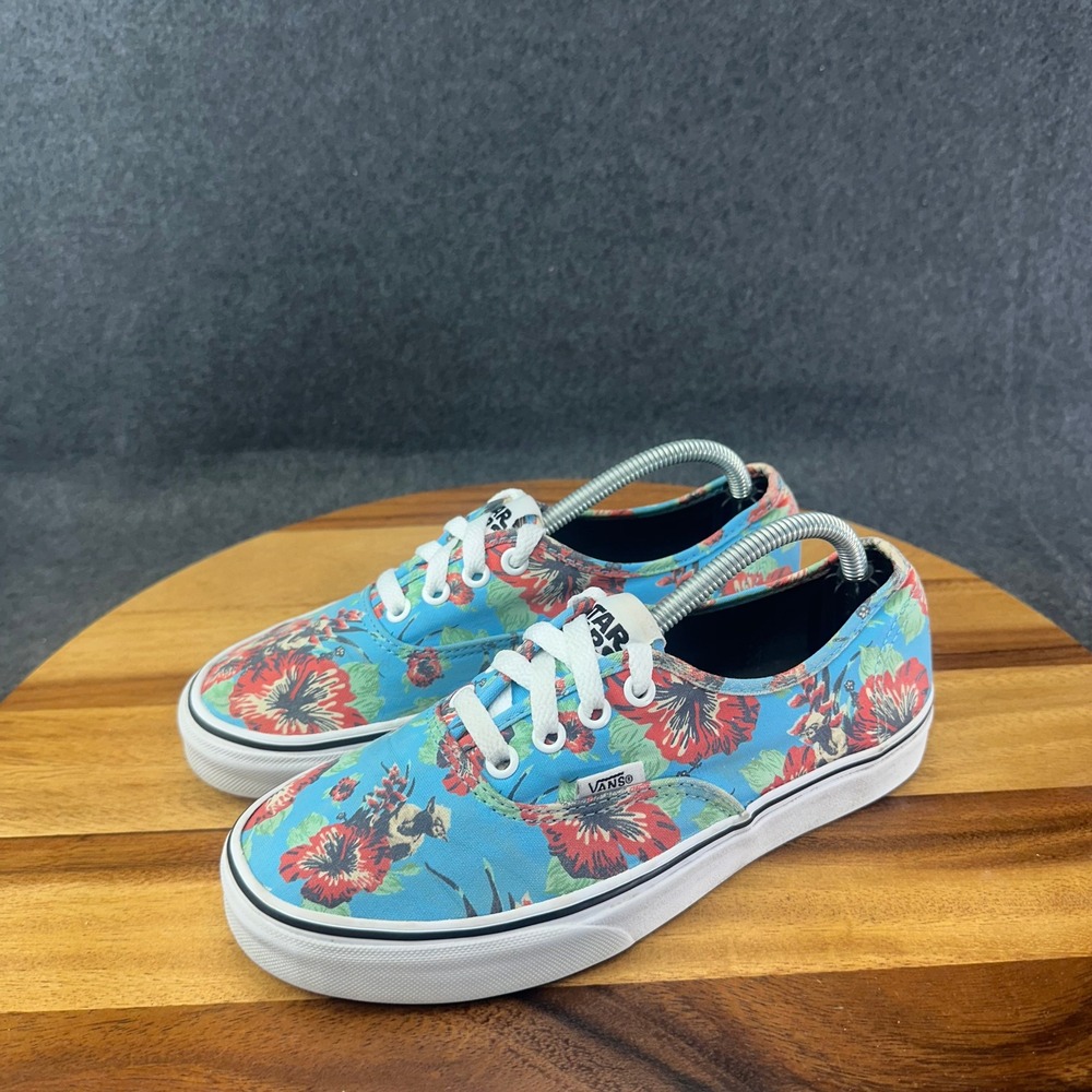 Vans Star Wars Authentic Yoda Aloha Floral Sneakers Blue Red Women 7 Men 5.5 - Picture 6 of 16